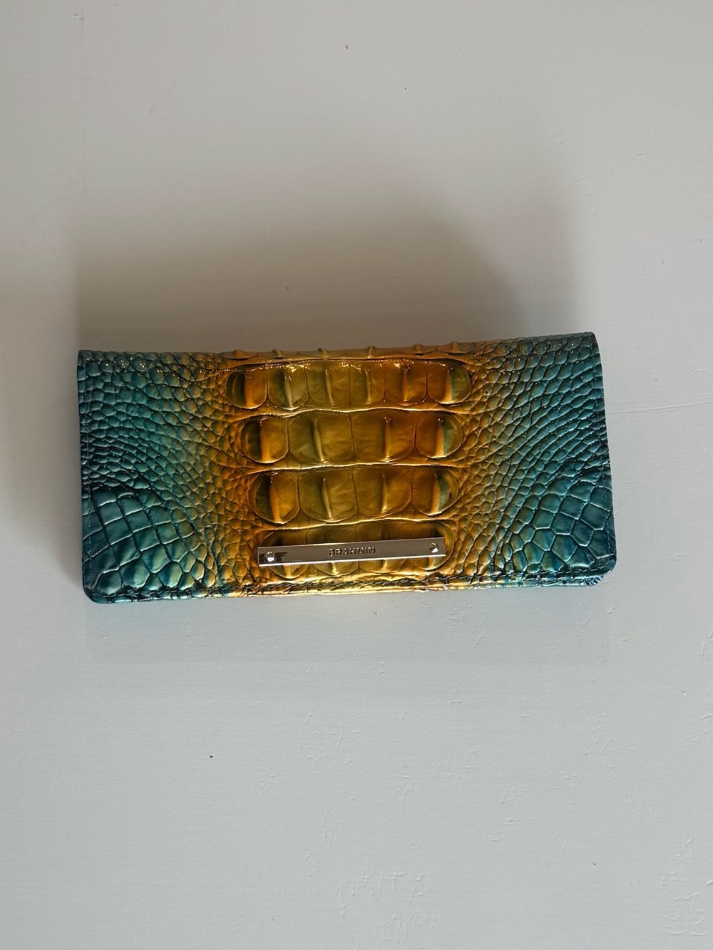 Brahmin Ady Wallet Bermuda Ombre Melbourne Croc Embossed Leather